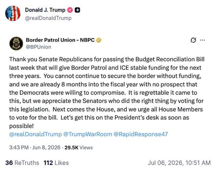 Post preview from Donald Trump