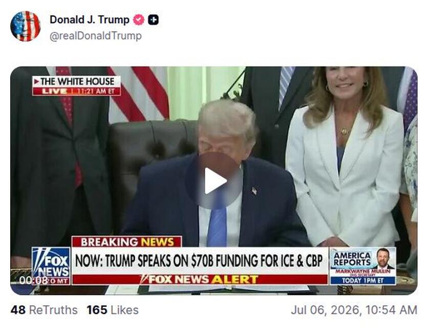 Post preview from Donald Trump