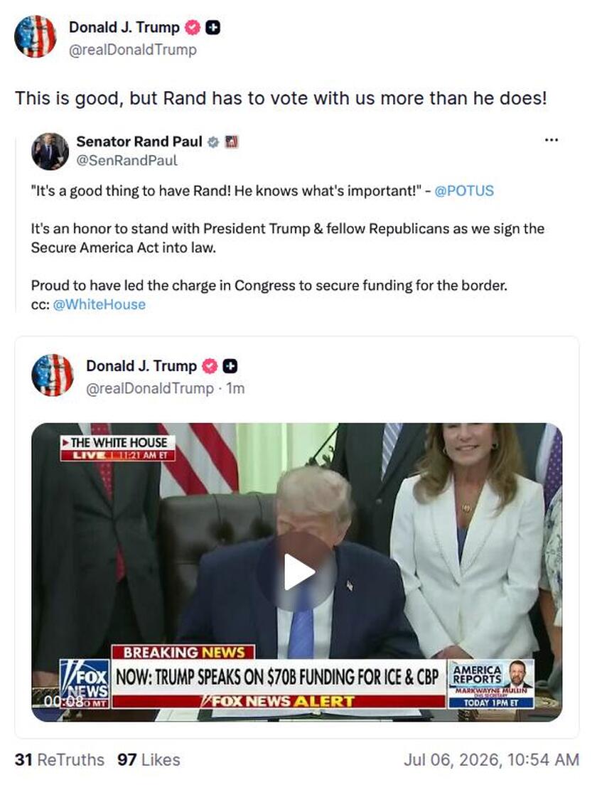 Post preview from Donald Trump