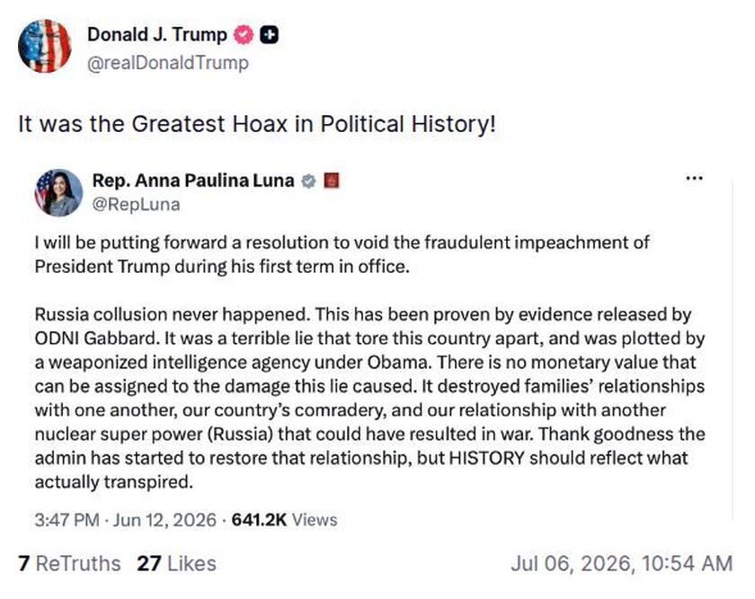 Post preview from Donald Trump