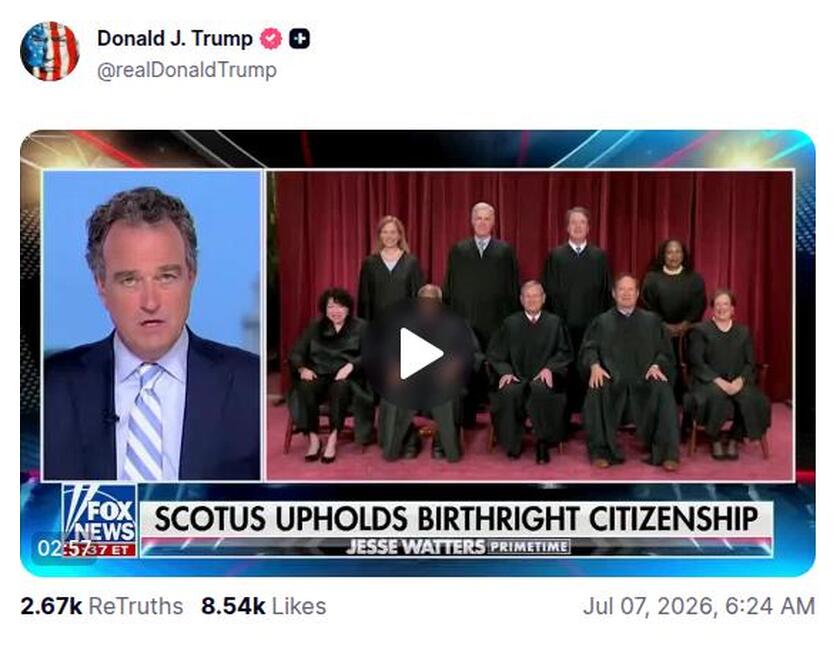 Post preview from Donald Trump