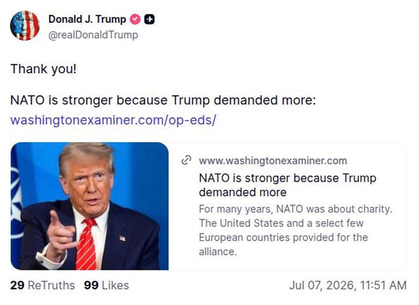 Post preview from Donald Trump
