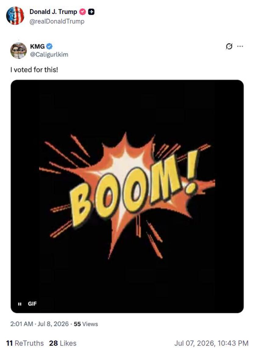 Post preview from Donald Trump
