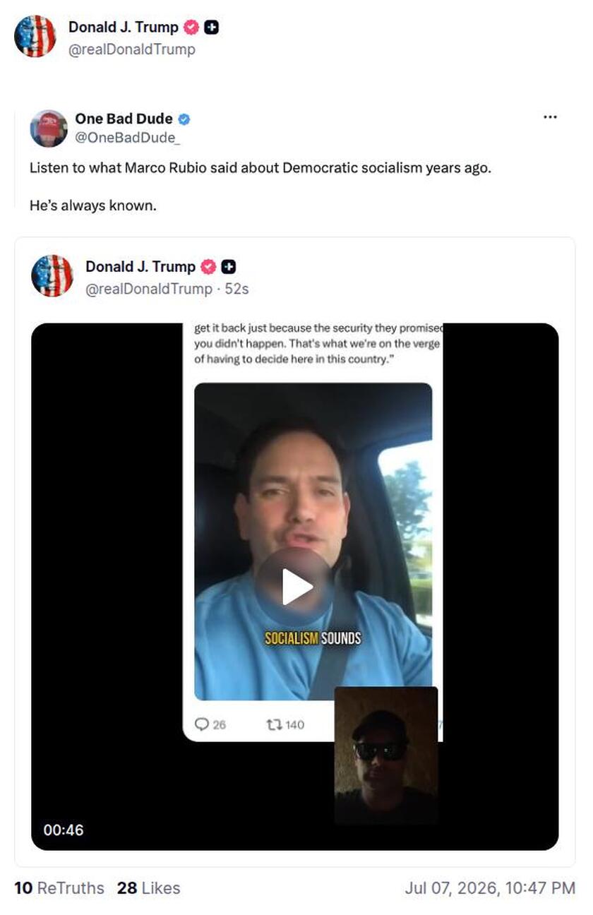 Post preview from Donald Trump