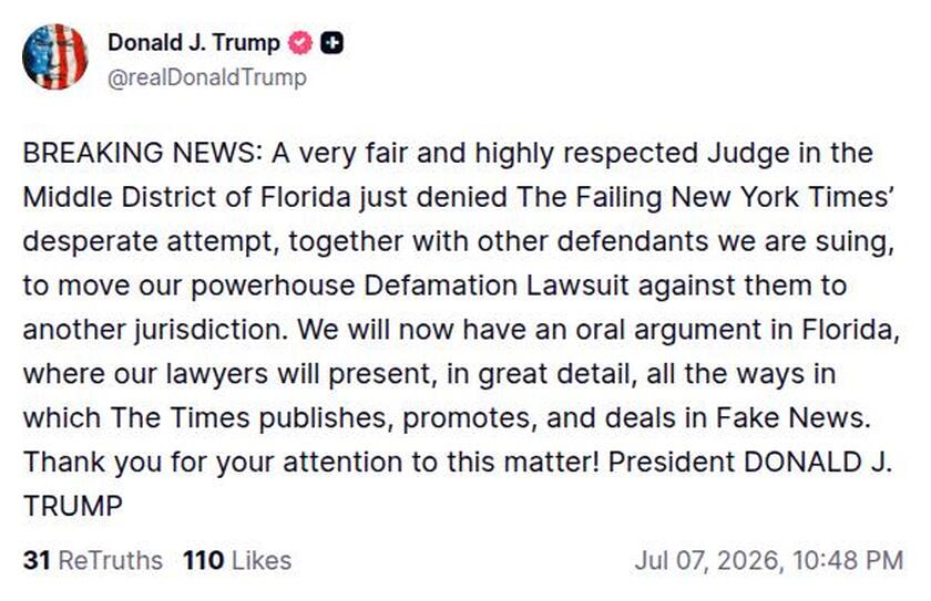 Post preview from Donald Trump