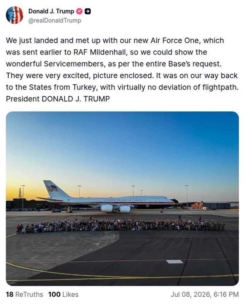 Post preview from Donald Trump
