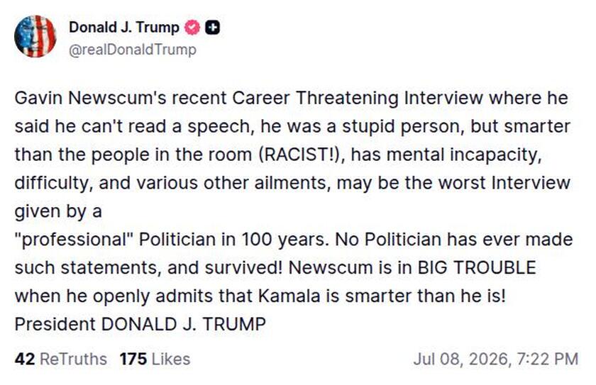 Post preview from Donald Trump