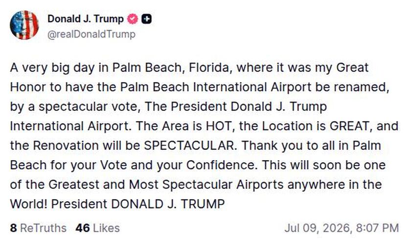 Post preview from Donald Trump