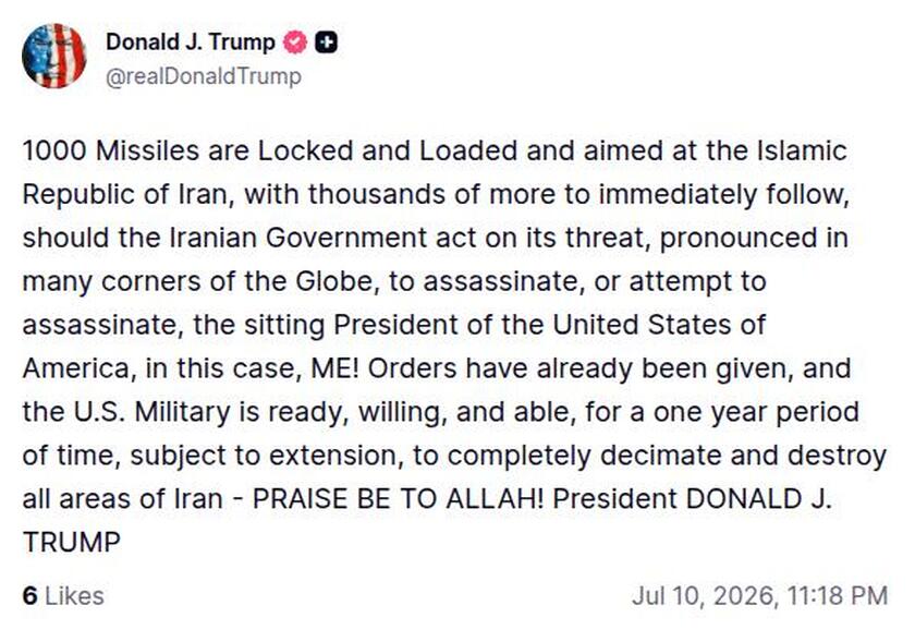 Post image from Donald Trump