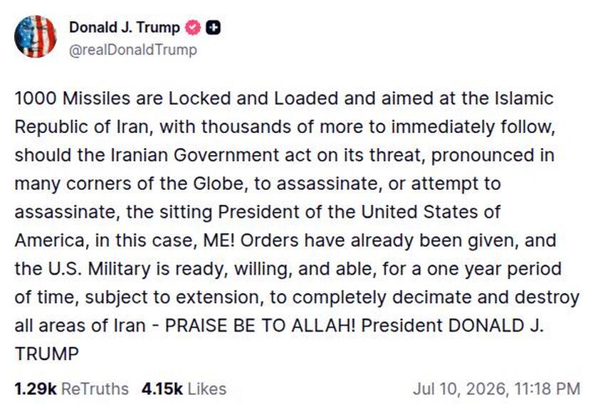 Post image from Donald Trump