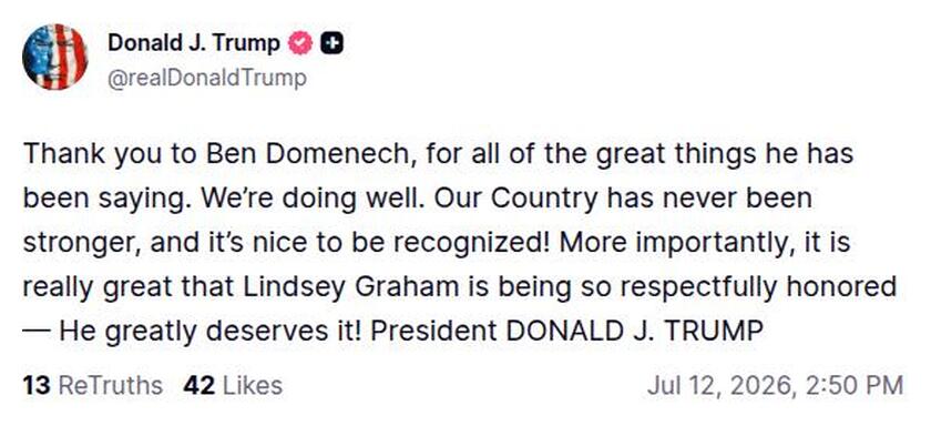 Post image from Donald Trump