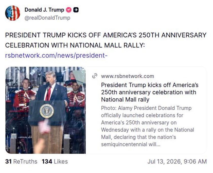 Post image from Donald Trump