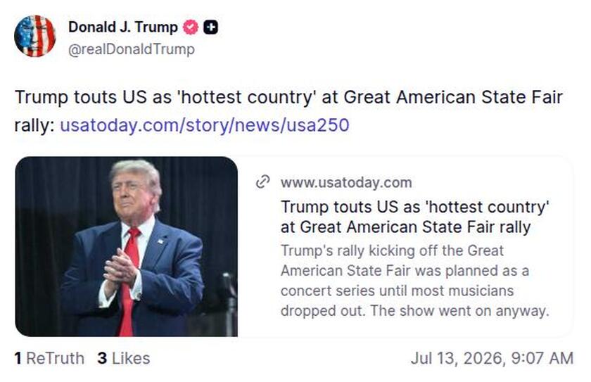 Post image from Donald Trump