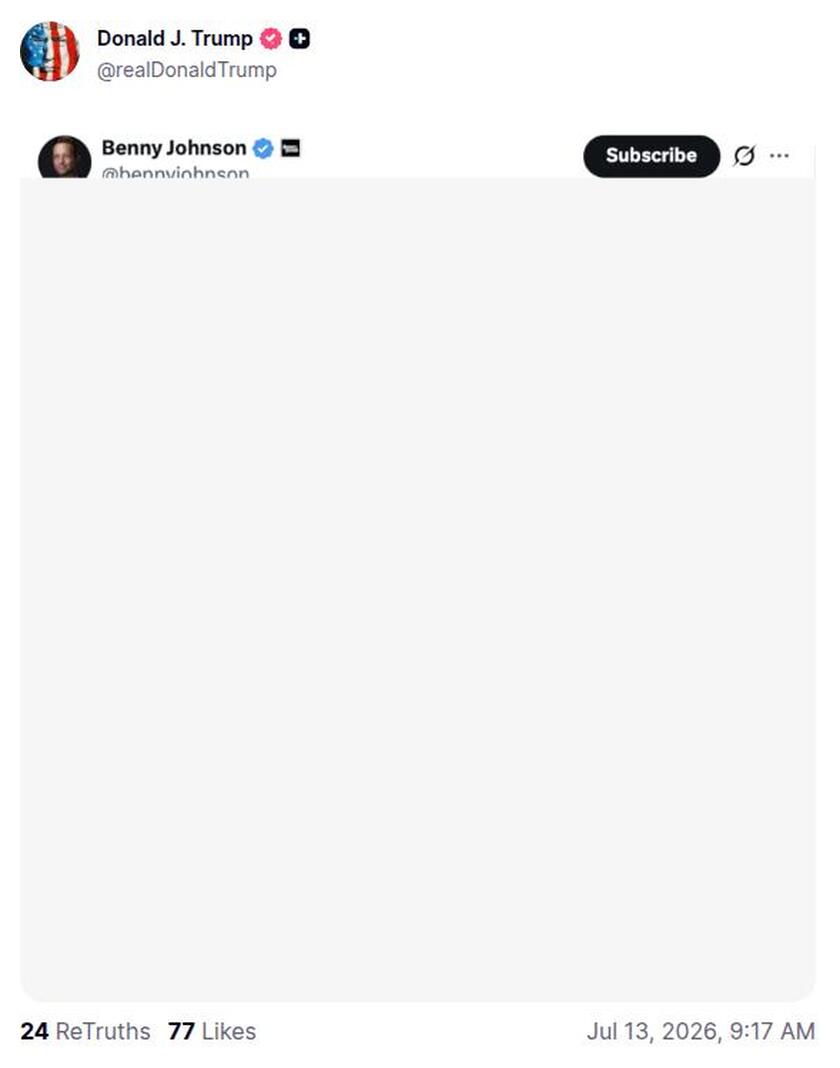 Post preview from Donald Trump