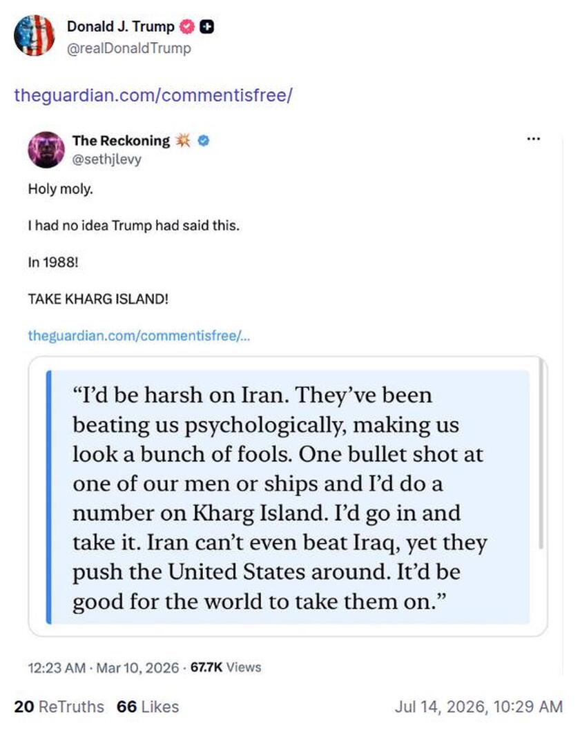 Post preview from Donald Trump