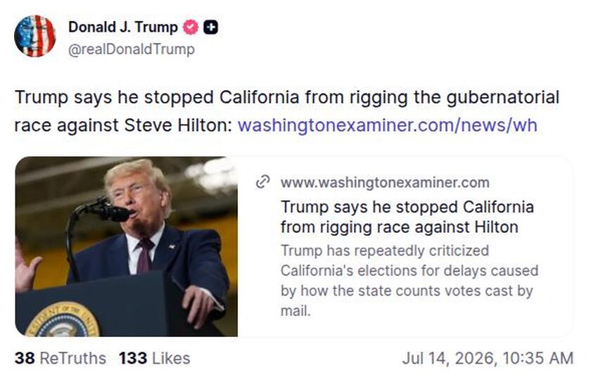 Post image from Donald Trump