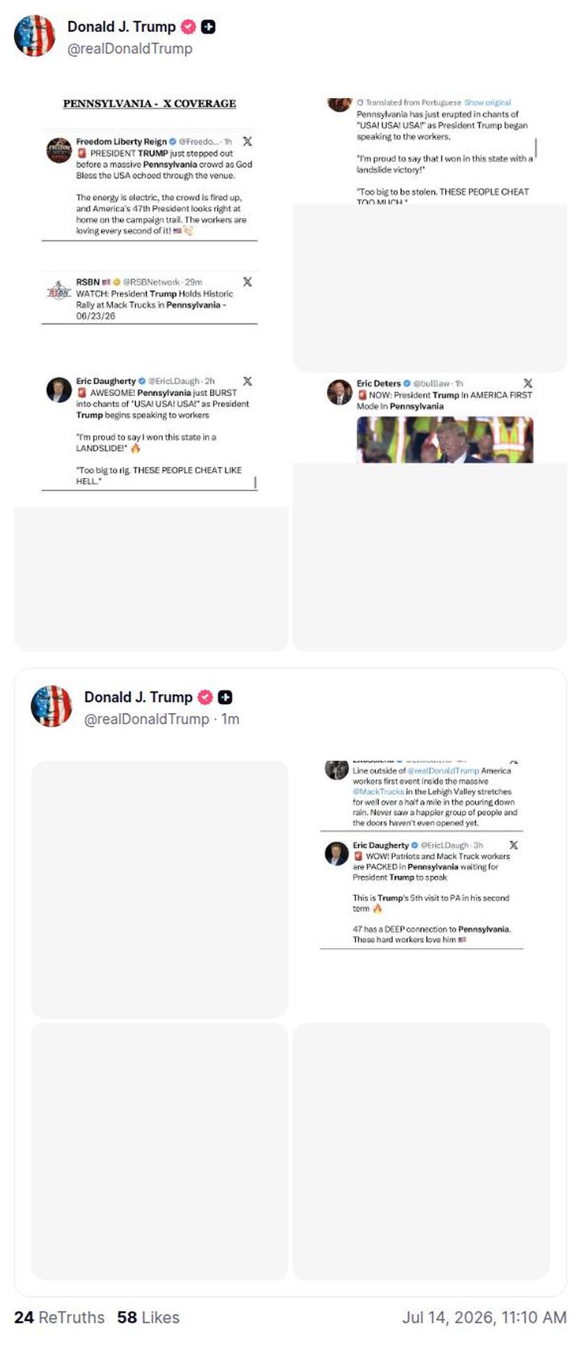 Post image from Donald Trump