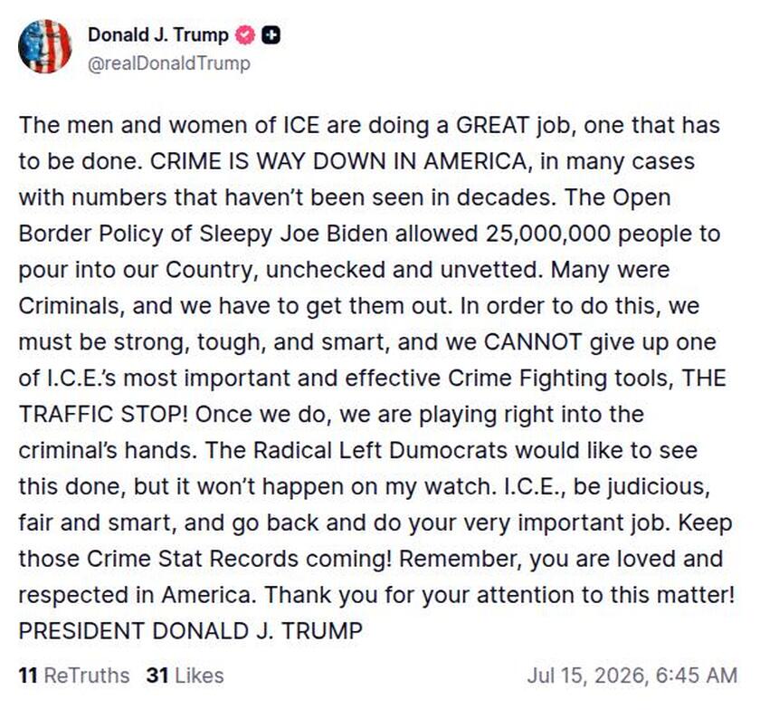 Post image from Donald Trump