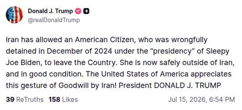 Post image from Donald Trump