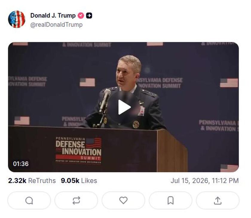 Post preview from Donald Trump