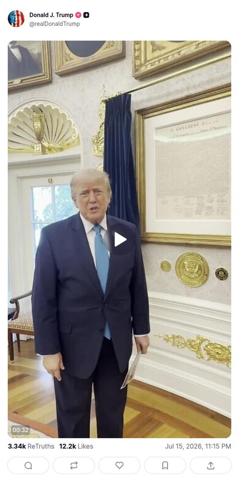 Post preview from Donald Trump