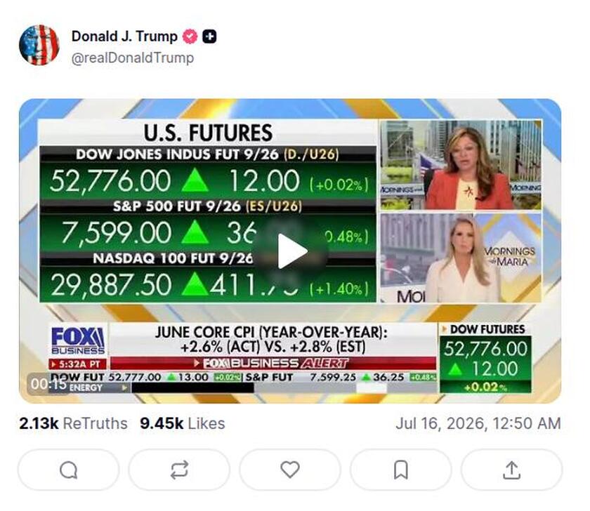 Post preview from Donald Trump