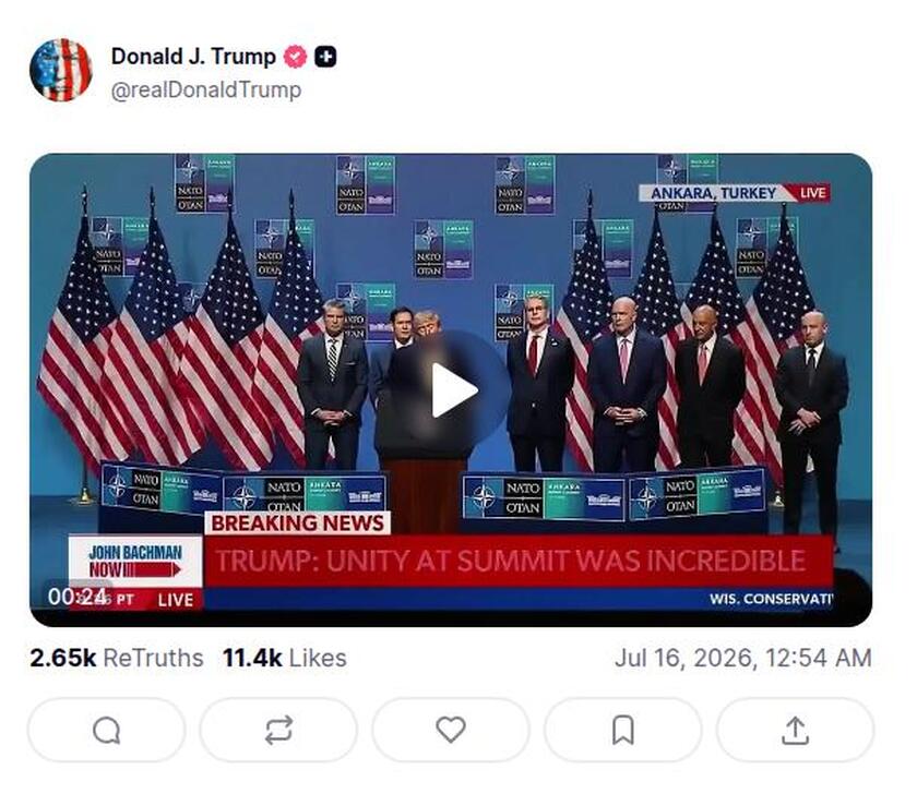 Post preview from Donald Trump