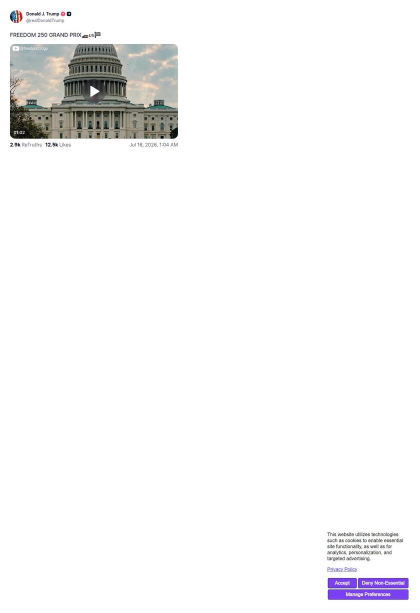 Post image from Donald Trump