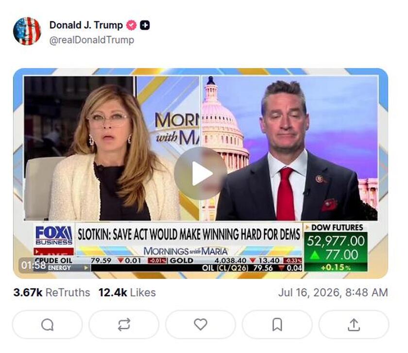 Post preview from Donald Trump