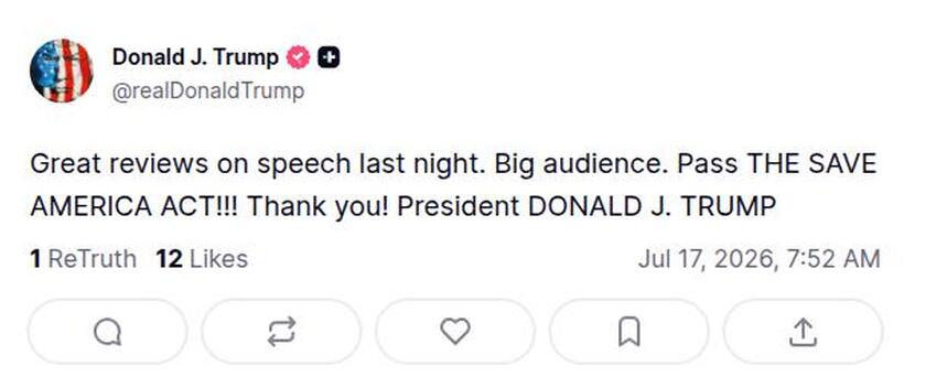 Post image from Donald Trump