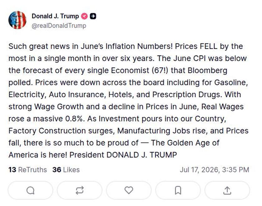 Post image from Donald Trump