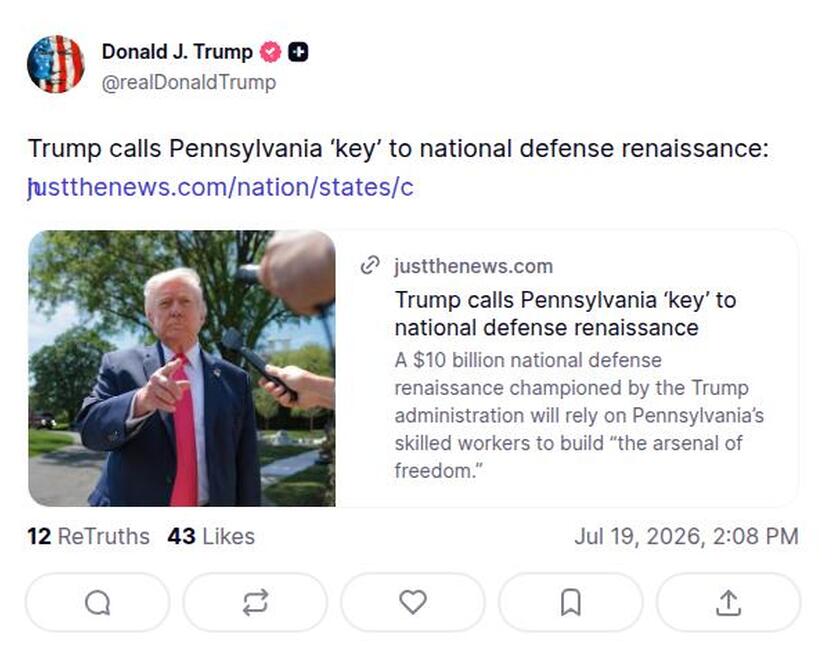 Post image from Donald Trump
