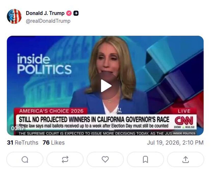 Post preview from Donald Trump