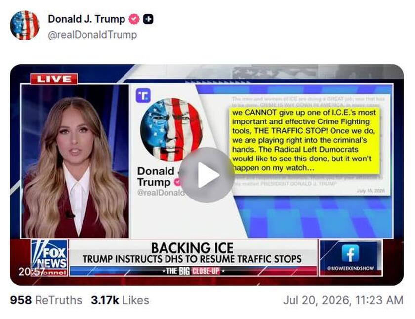 Post preview from Donald Trump