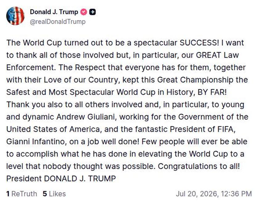 Post image from Donald Trump