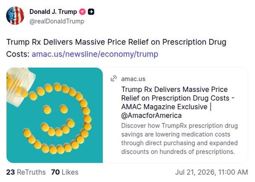 Post image from Donald Trump