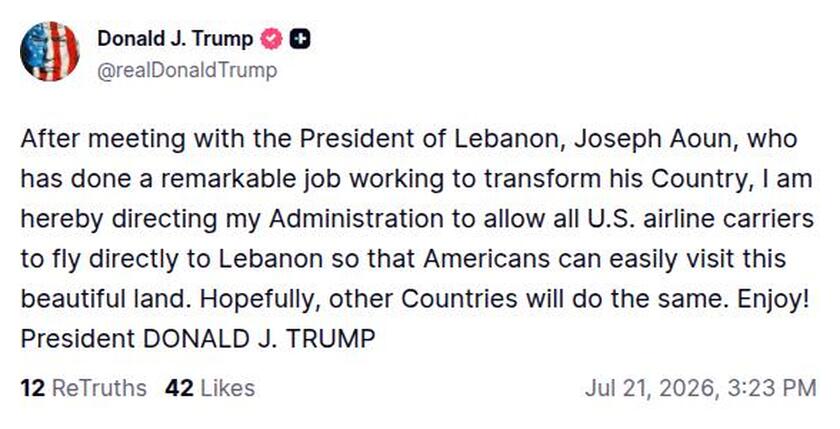 Post image from Donald Trump