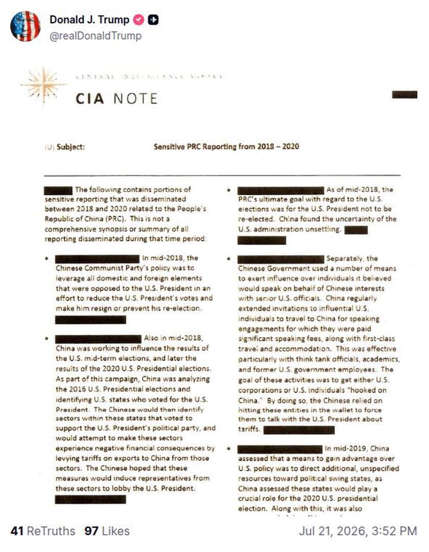 Post preview from Donald Trump