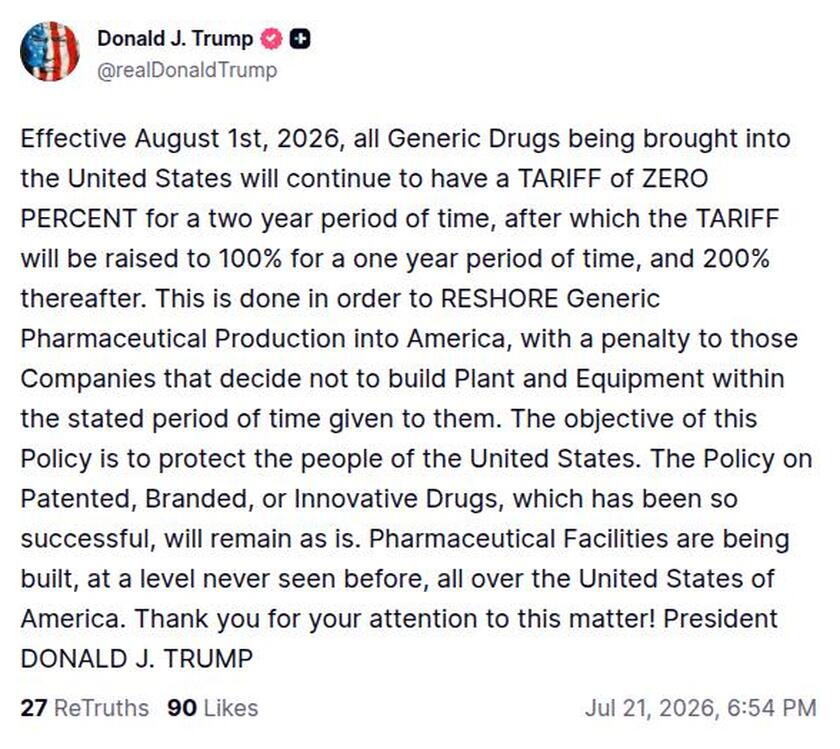 Post image from Donald Trump