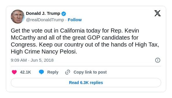 Post image from Donald Trump