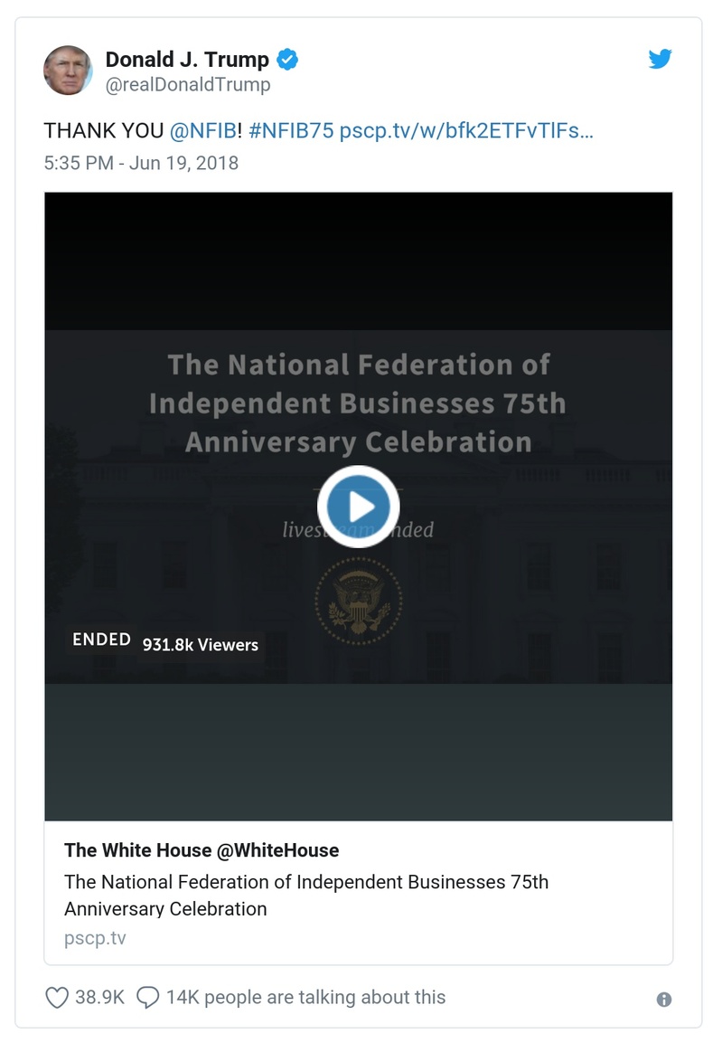 Post image from Donald Trump