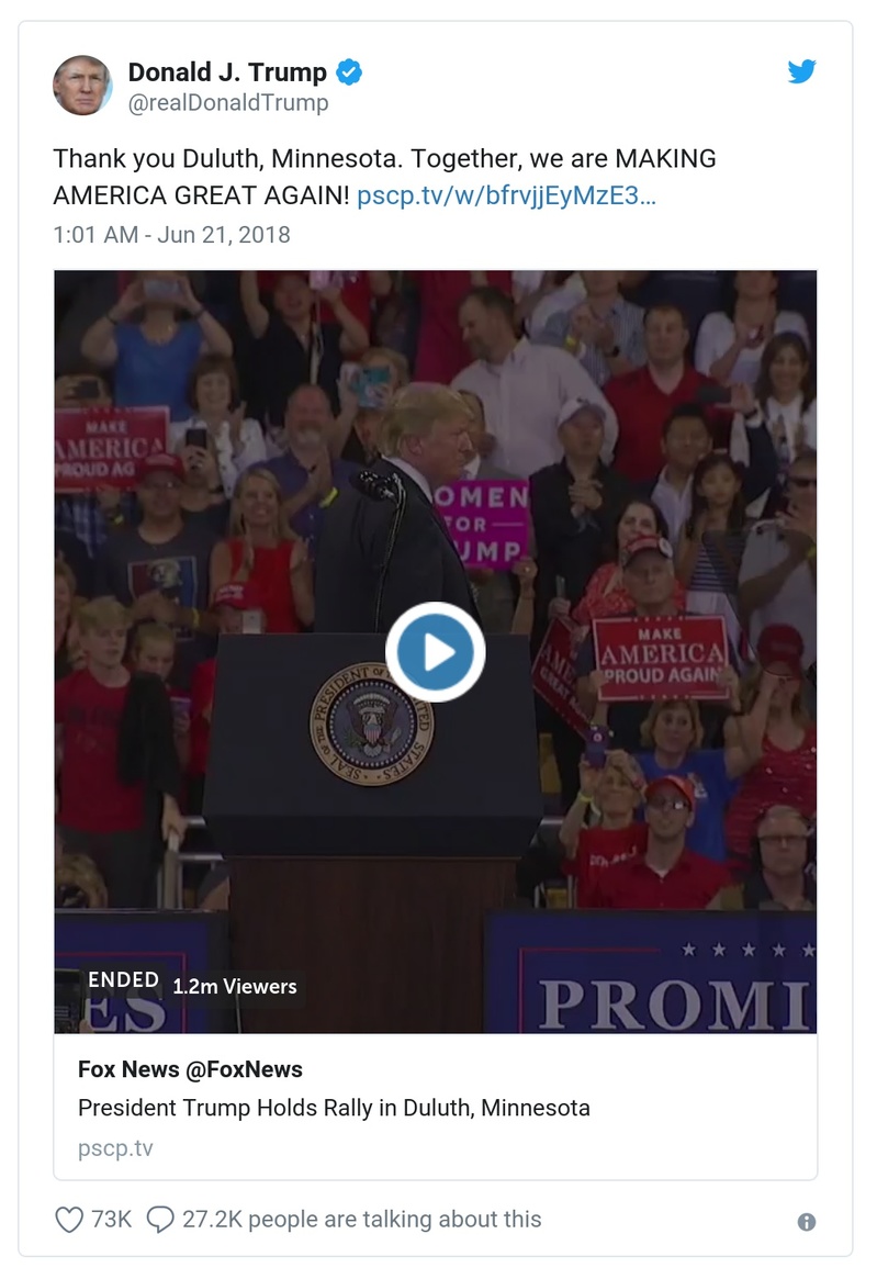 Post image from Donald Trump