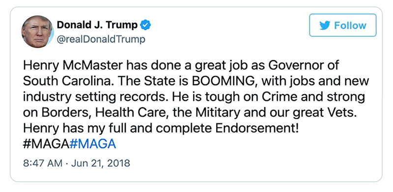 Post image from Donald Trump