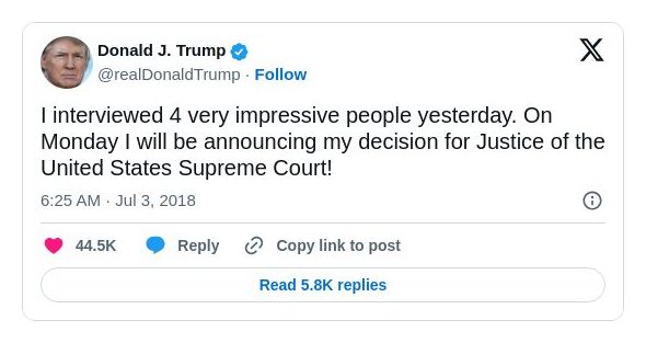 Post image from Donald Trump