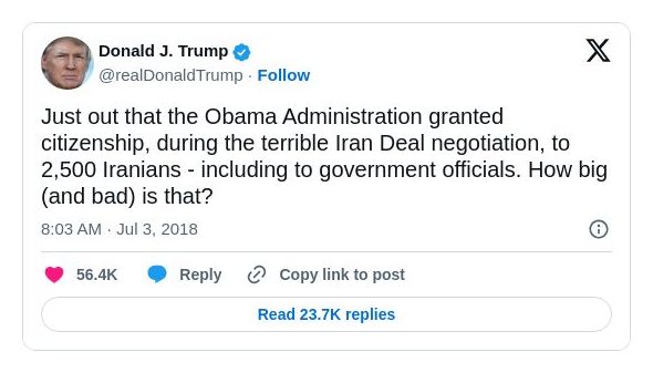 Post preview from Donald Trump