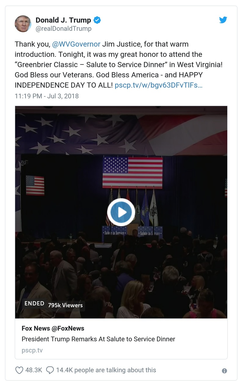 Post image from Donald Trump