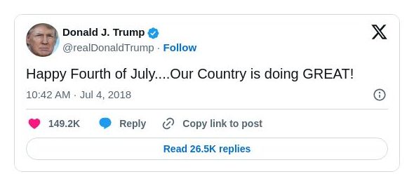 Post image from Donald Trump