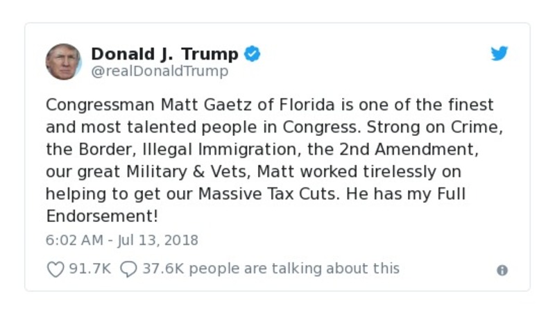 Post preview from Donald Trump