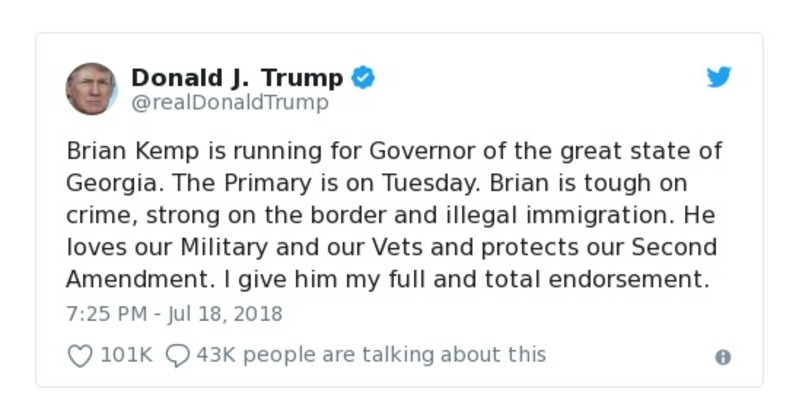 Post preview from Donald Trump