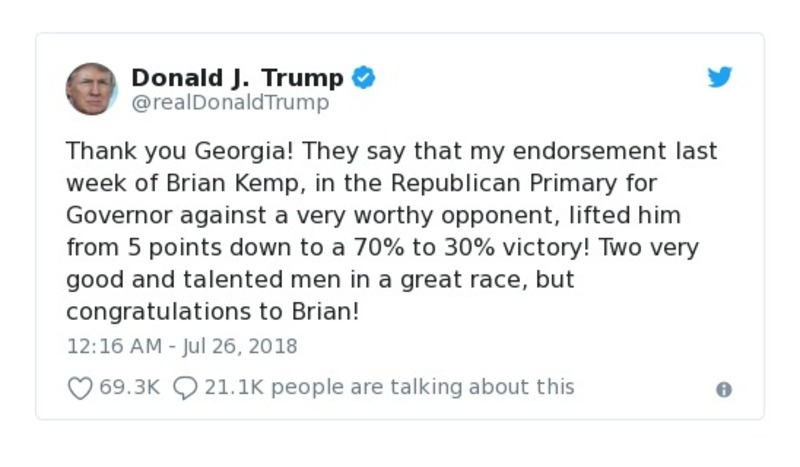 Post image from Donald Trump